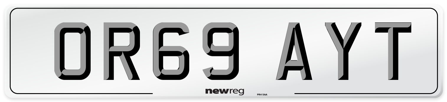 OR69 AYT Number Plate from New Reg